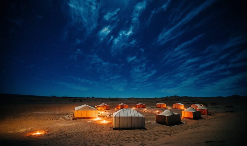 Camel ride and night in the desert